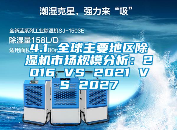 4.1 全球主要地区除湿机市场规模分析：2016 VS 2021 VS 2027