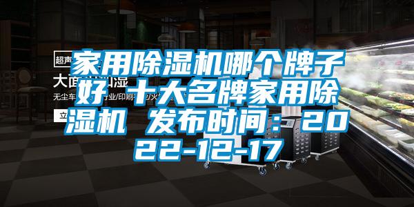 家用除湿机哪个牌子好 十大名牌家用除湿机 发布时间：2022-12-17