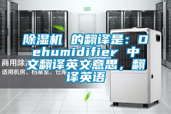 除湿机 的翻译是：Dehumidifier 中文翻译英文意思，翻译英语