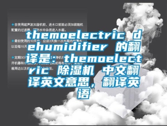 企业新闻themoelectric dehumidifier 的翻译是：themoelectric 除湿机 中文翻译英文意思，翻译英语