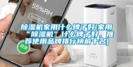 除湿机家用什么牌子好(家用“除湿机”什么牌子好，推荐使用品牌排行榜前十名)